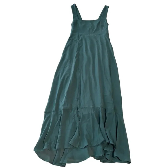 NWOT SMY MuMu Claire Midi Dress Size Medium Deep Emerald Luxe Satin Wedding - Picture 2 of 9